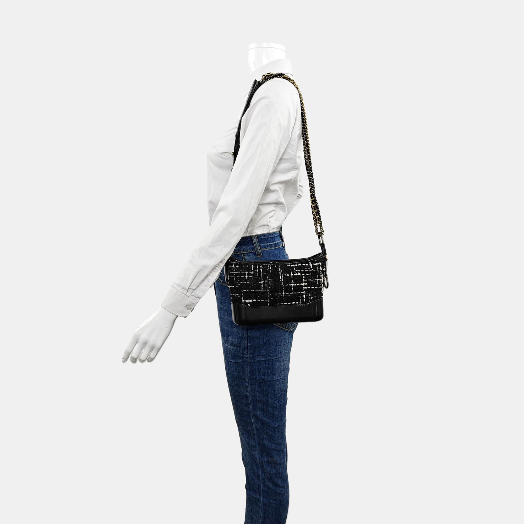 Authenticated pre-owned  Gabrielle Small Quilted Wool Black - Crossbody Bag at Looply