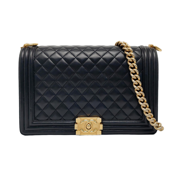 BOY CHANEL Large Quilted Lambskin Black
