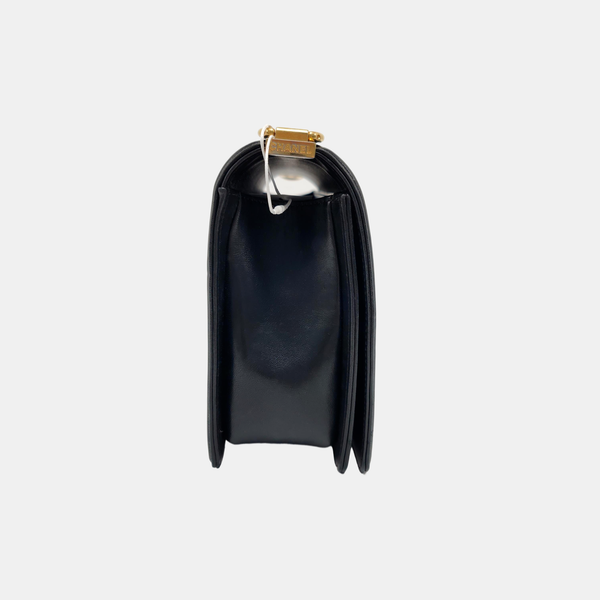 BOY CHANEL Large Quilted Lambskin Black