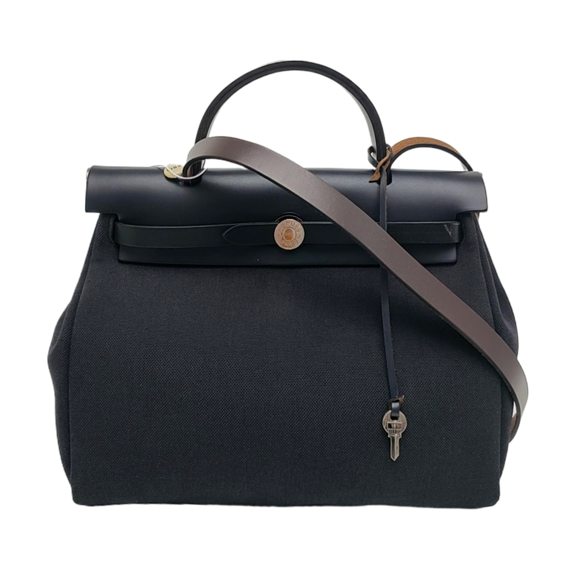 Authenticated pre-owned  Herbag 28 Canvas Black - Shoulder Bag at Looply