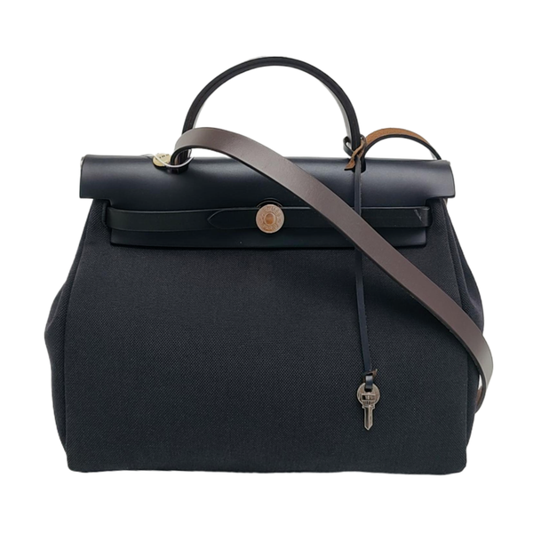 Authenticated pre-owned  Herbag 28 Canvas Black - Shoulder Bag at Looply