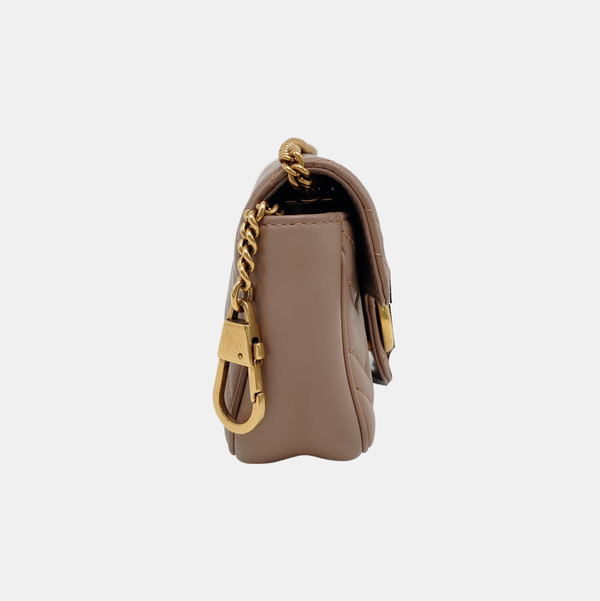 GG Marmont Mini Quilted Calfskin Beige