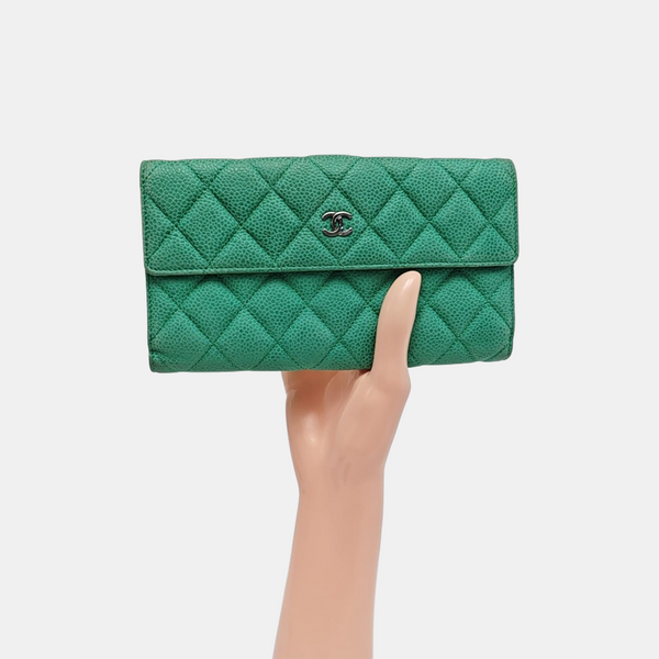 Quilted Grained Calfskin Green