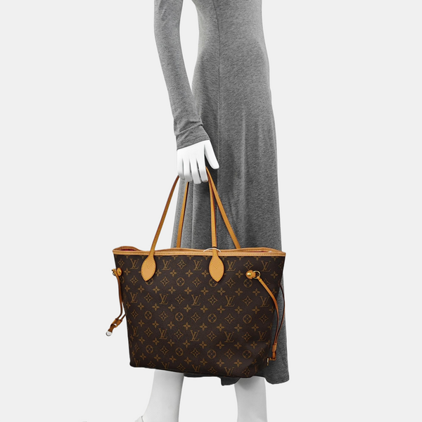 NEVERFULL MM Monogram Coated Canvas Brown