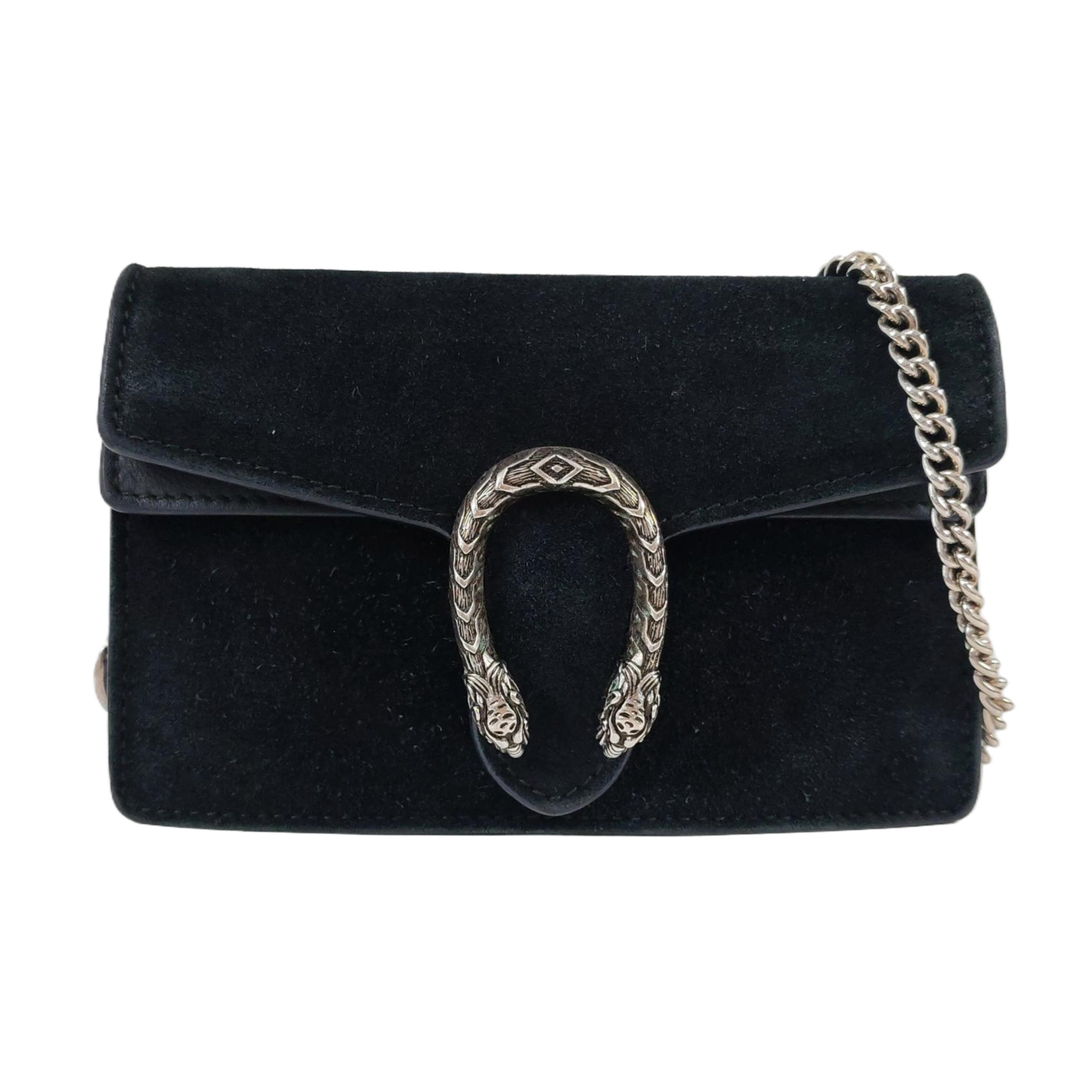 Authenticated pre-owned  Dionysus Super Mini Suede Black - Shoulder Bag at Looply