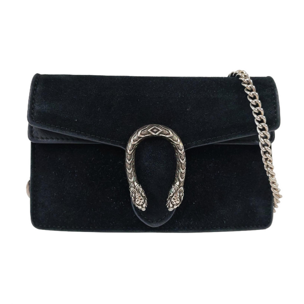 Authenticated pre-owned  Dionysus Super Mini Suede Black - Shoulder Bag at Looply