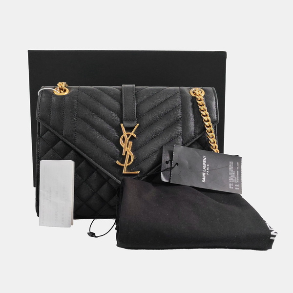 ENVELOPE Medium Quilted Calfskin Black