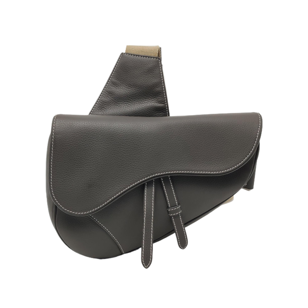 Authenticated pre-owned  Saddle Medium Calfskin Gray - Handbags at Looply