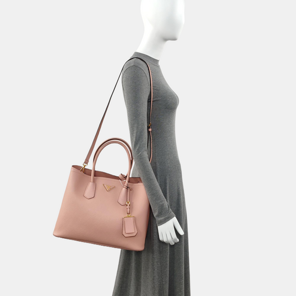 Double Large Saffiano Calfskin Pink