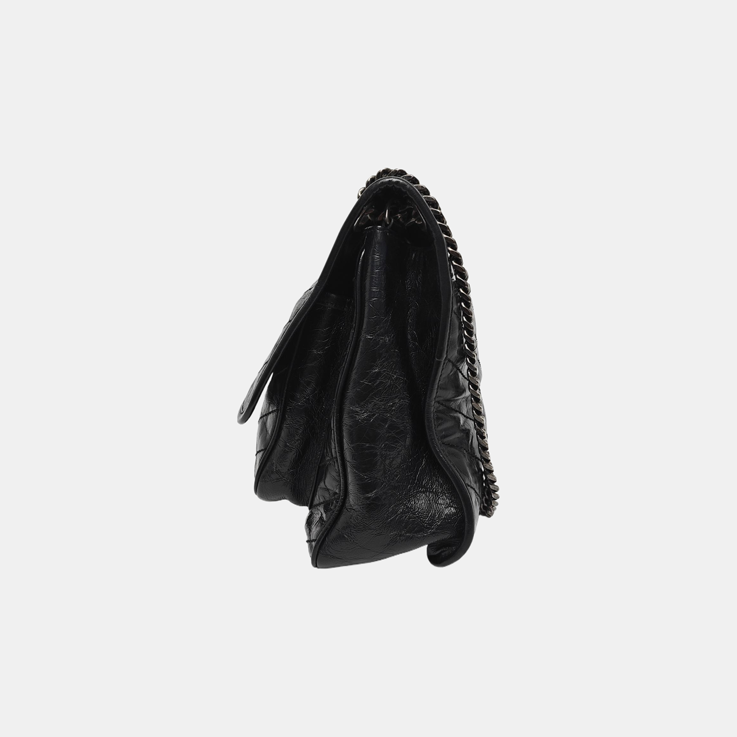 NIKI Large Chevron Calfskin Black