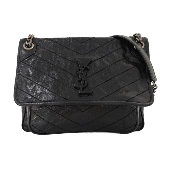 NIKI Medium Chevron Suede Black
