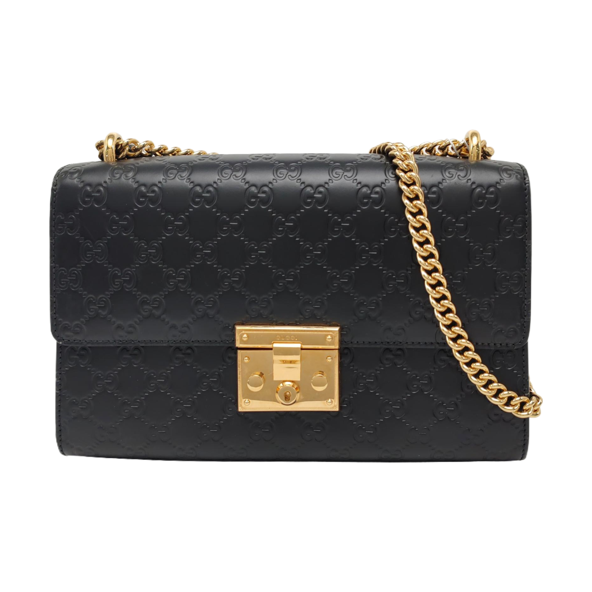 Authenticated pre-owned  Padlock Small Monogram Calfskin Black - Shoulder Bag at Looply