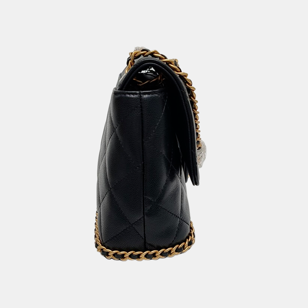 Quilted Grained Calfskin Black