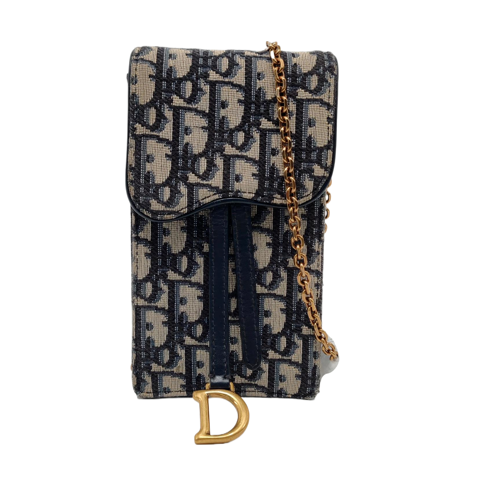 Authenticated pre-owned  Saddle Monogram Canvas Blue - Shoulder Bag at Looply