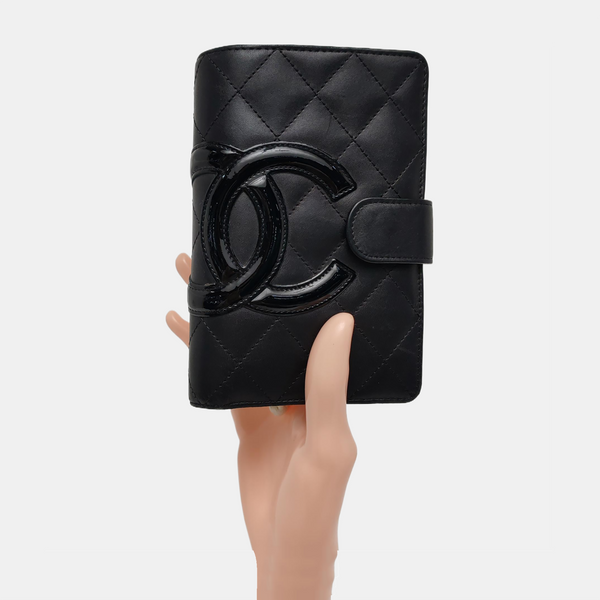 Authenticated pre-owned  Cambon Quilted Calfskin Black Wallet - Wallet at Looply