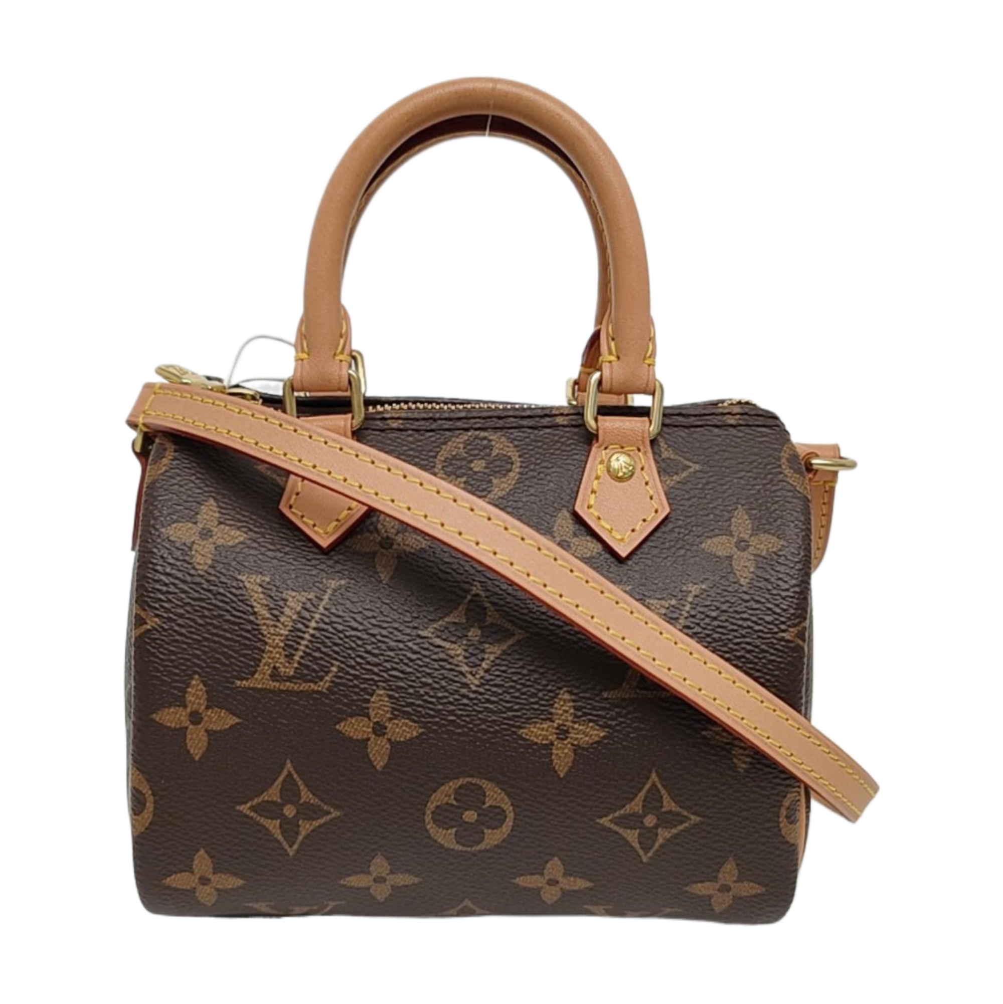 Authenticated pre-owned  Speedy Nano Monogram Coated Canvas Brown - Shoulder Bag at Looply
