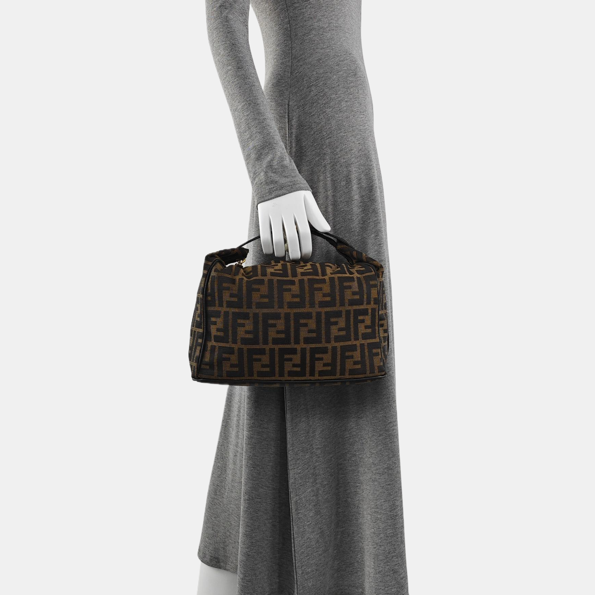Canvas Top Handle Bag Brown