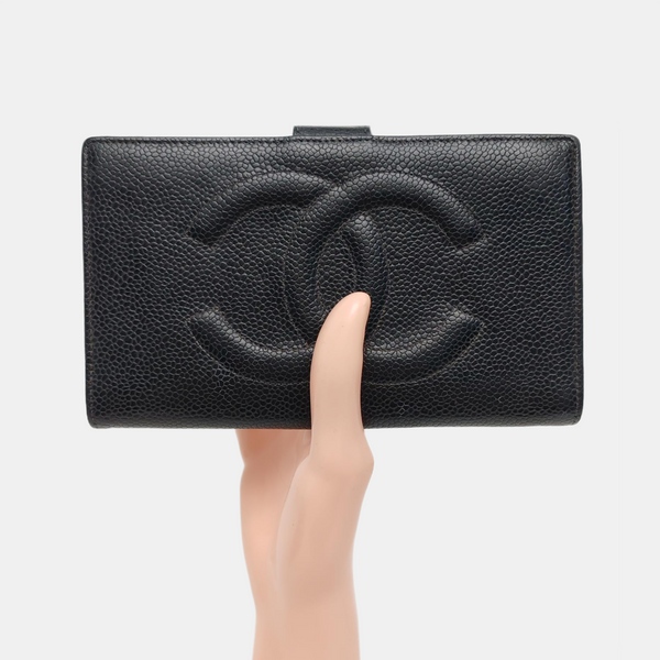 Grained Calfskin Wallet Black