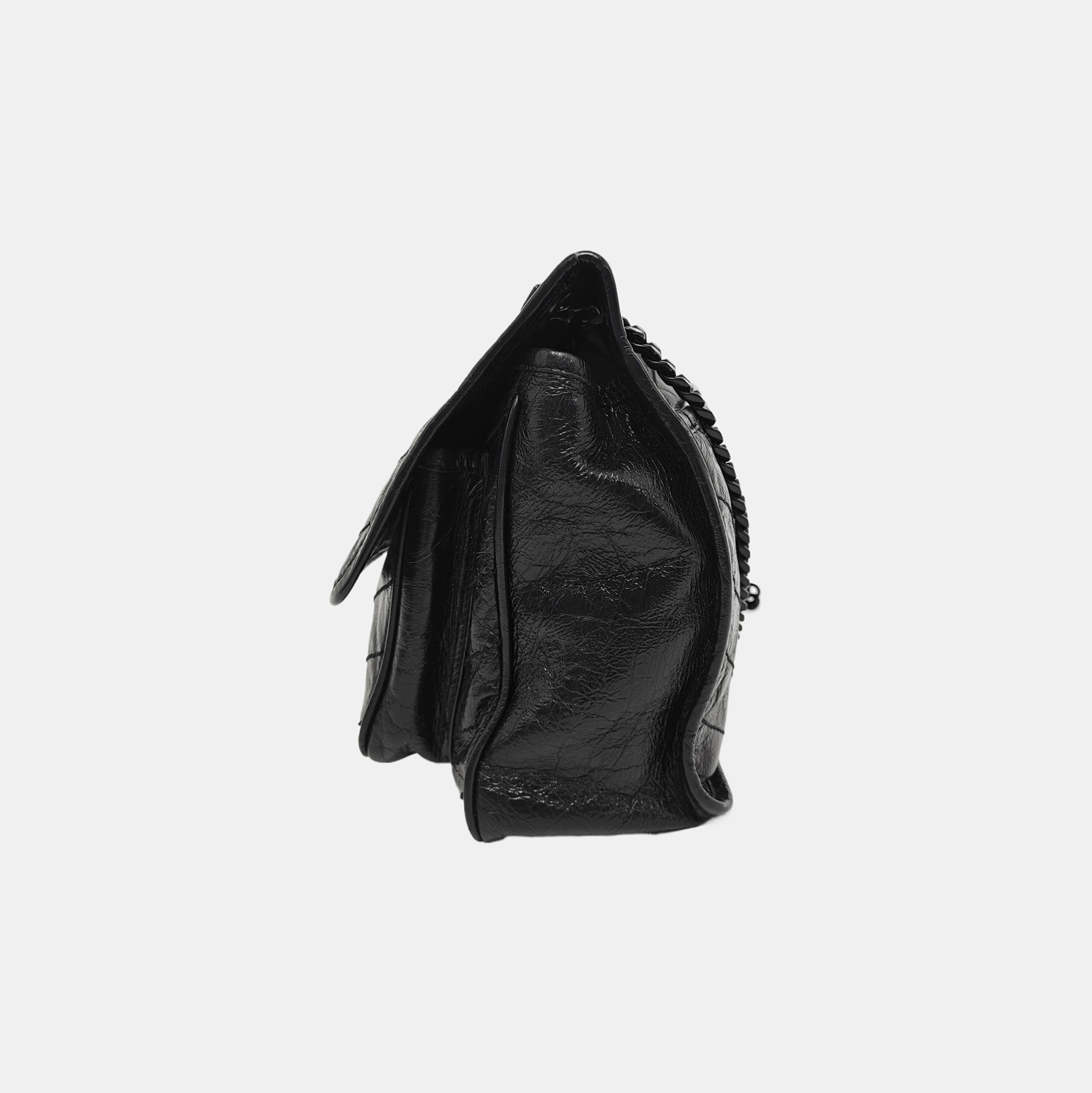 NIKI Medium Chevron Calfskin Black