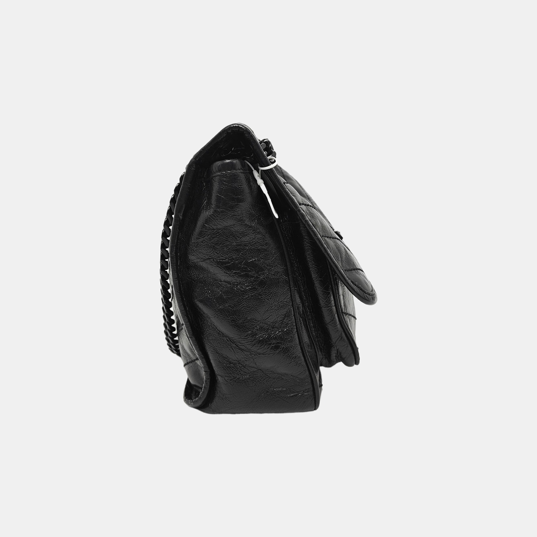 NIKI Medium Chevron Calfskin Black