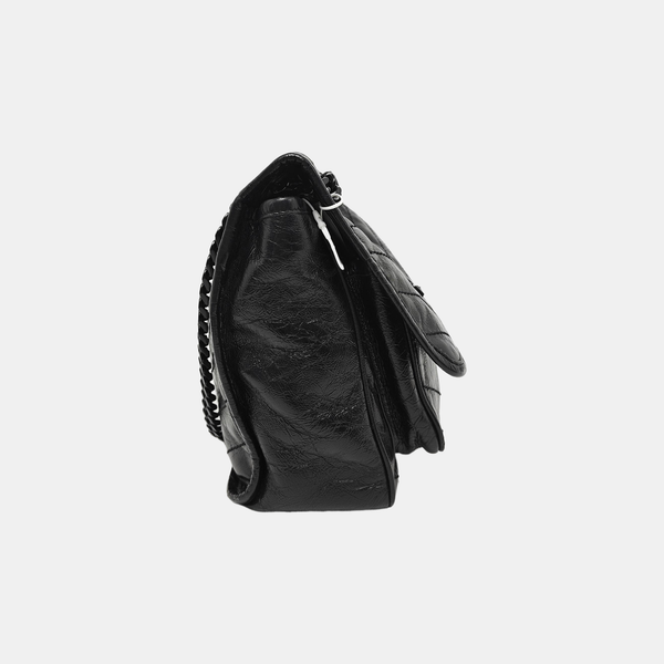 NIKI Medium Chevron Calfskin Black