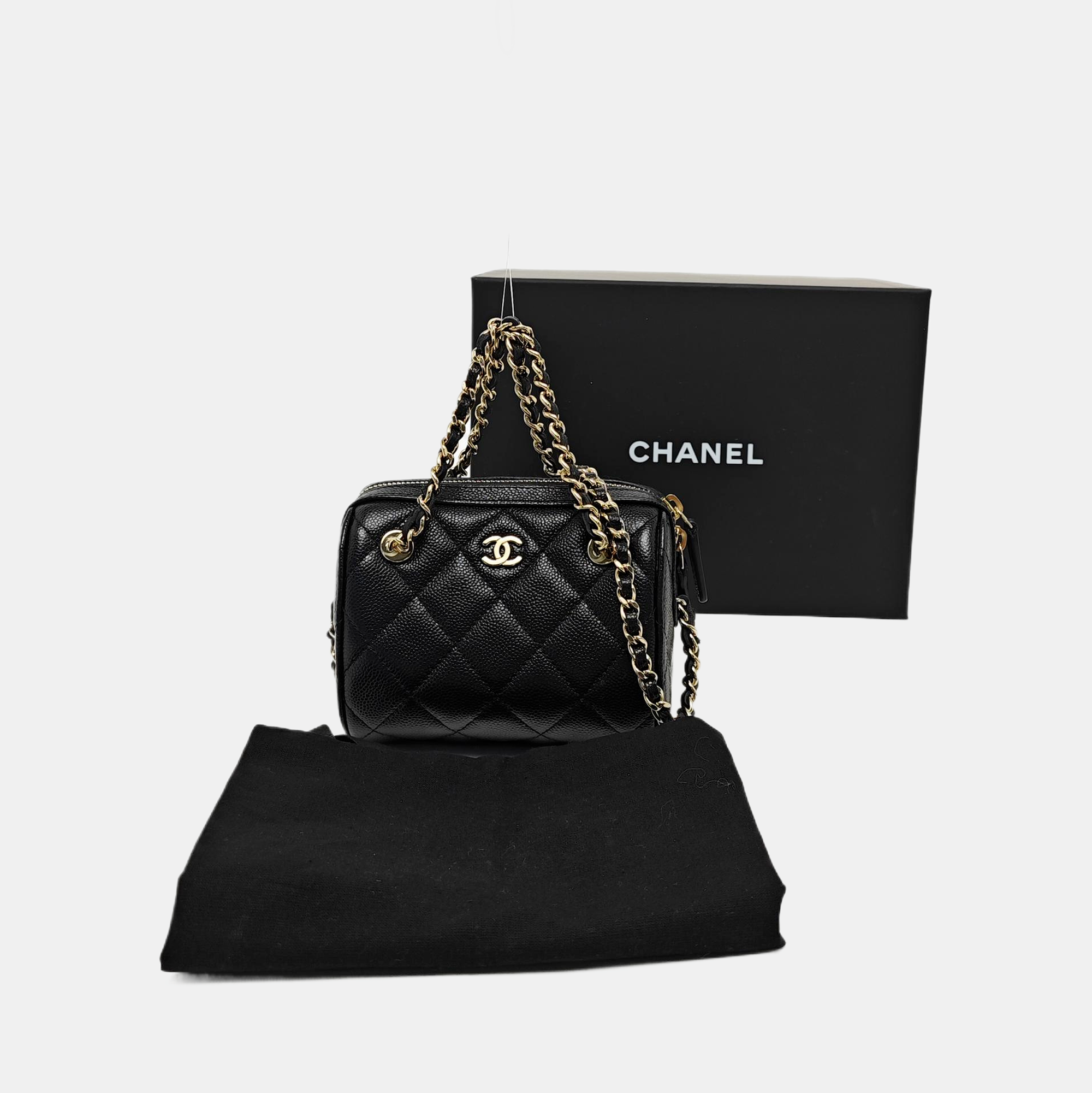 Quilted Grained Calfskin Black