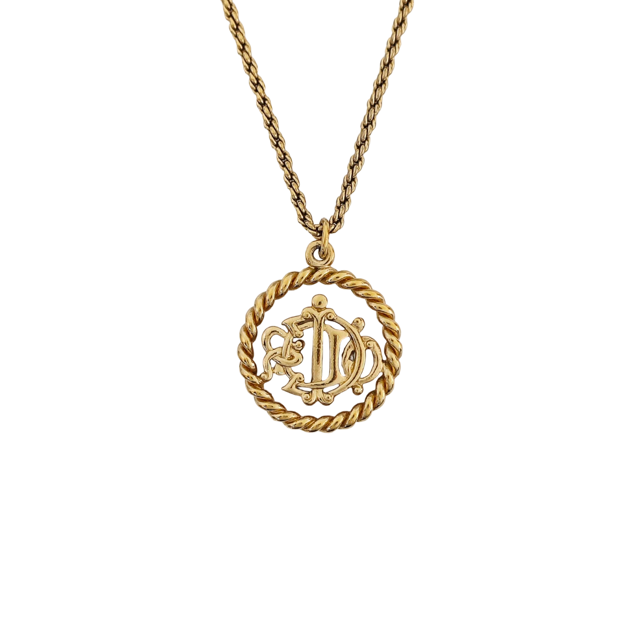Authenticated pre-owned  Twist Round Gold-Tone Metal Necklace - Necklace at Looply