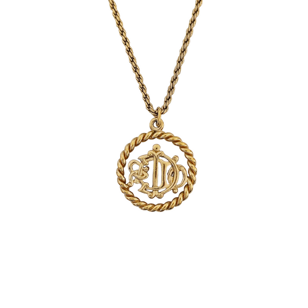 Authenticated pre-owned  Twist Round Gold-Tone Metal Necklace - Necklace at Looply