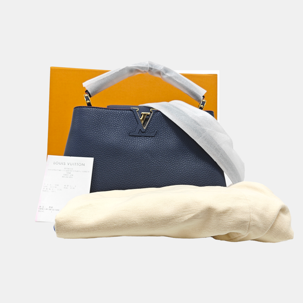Authenticated pre-owned  Capucines MM Calfskin Blue - Shoulder Bag at Looply