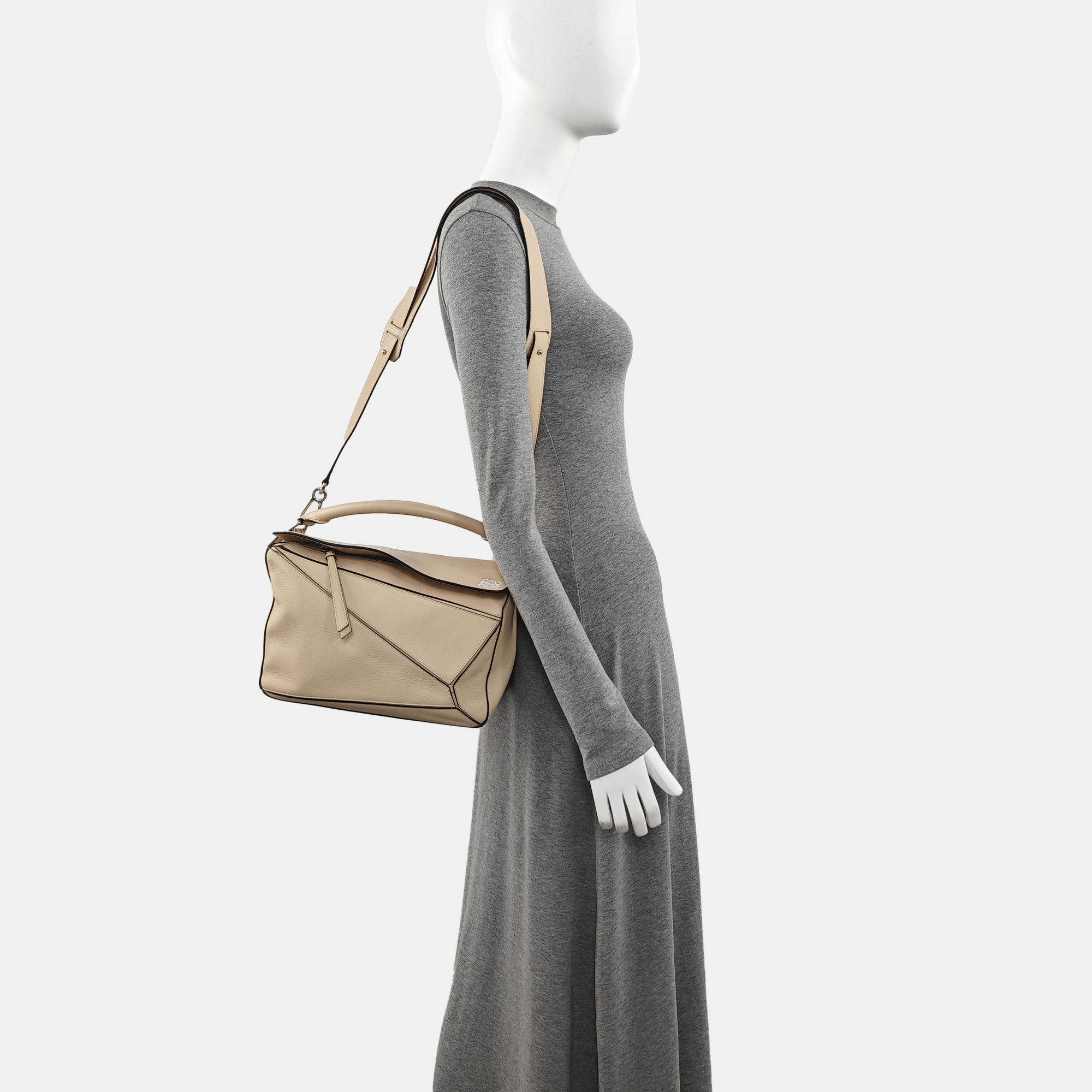 Authenticated pre-owned  Puzzle Small Calfskin Beige - Shoulder Bag at Looply
