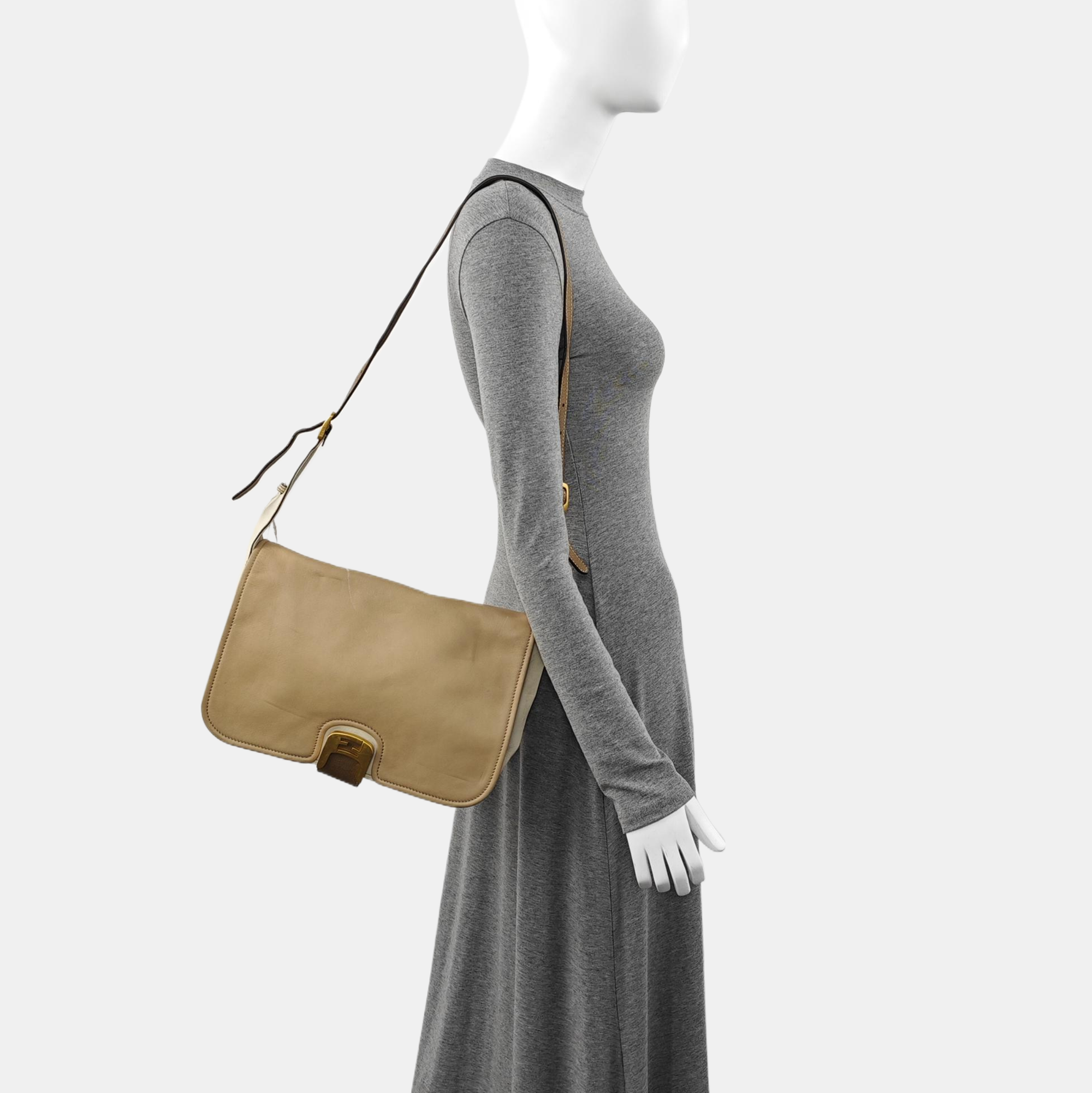 Calfskin Crossbody Bag Brown