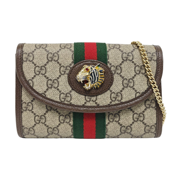 Authenticated pre-owned  Rajah Mini Monogram Coated Canvas Beige - Shoulder Bag at Looply