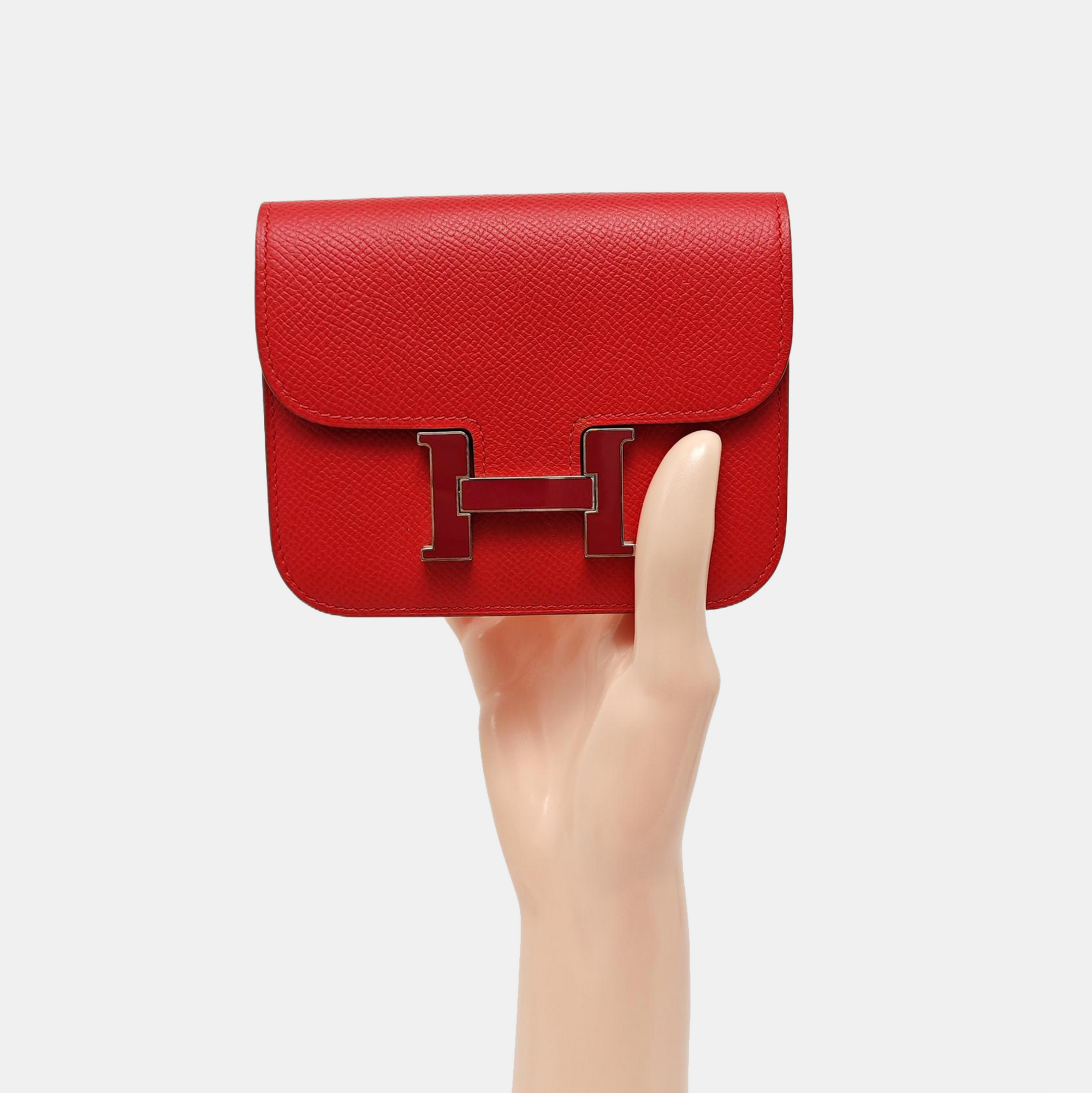 Authenticated pre-owned  Constance Slim Epsom Red Wallet - Wallet at Looply