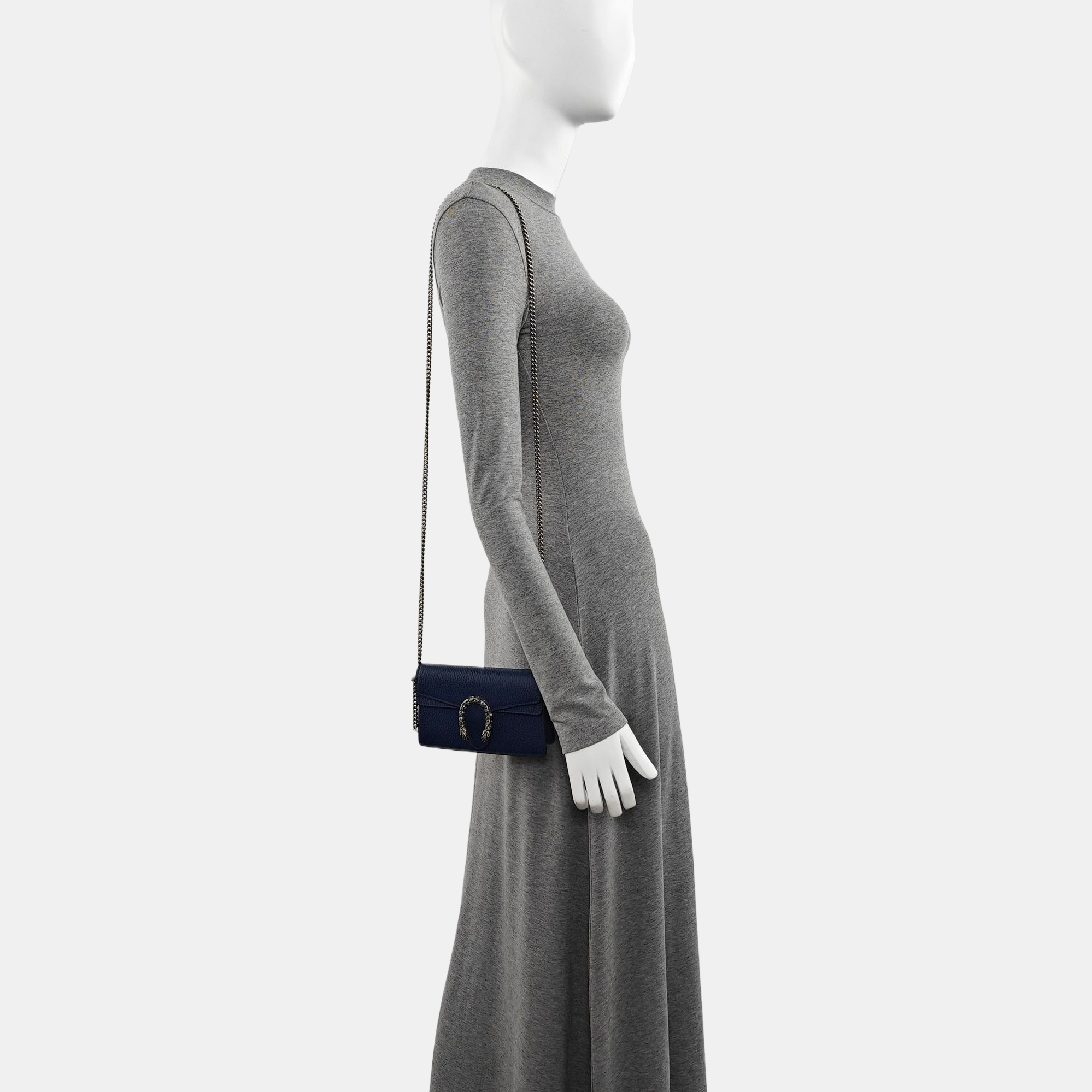 Authenticated pre-owned  Dionysus Super Mini Calfskin Blue - Crossbody Bag at Looply