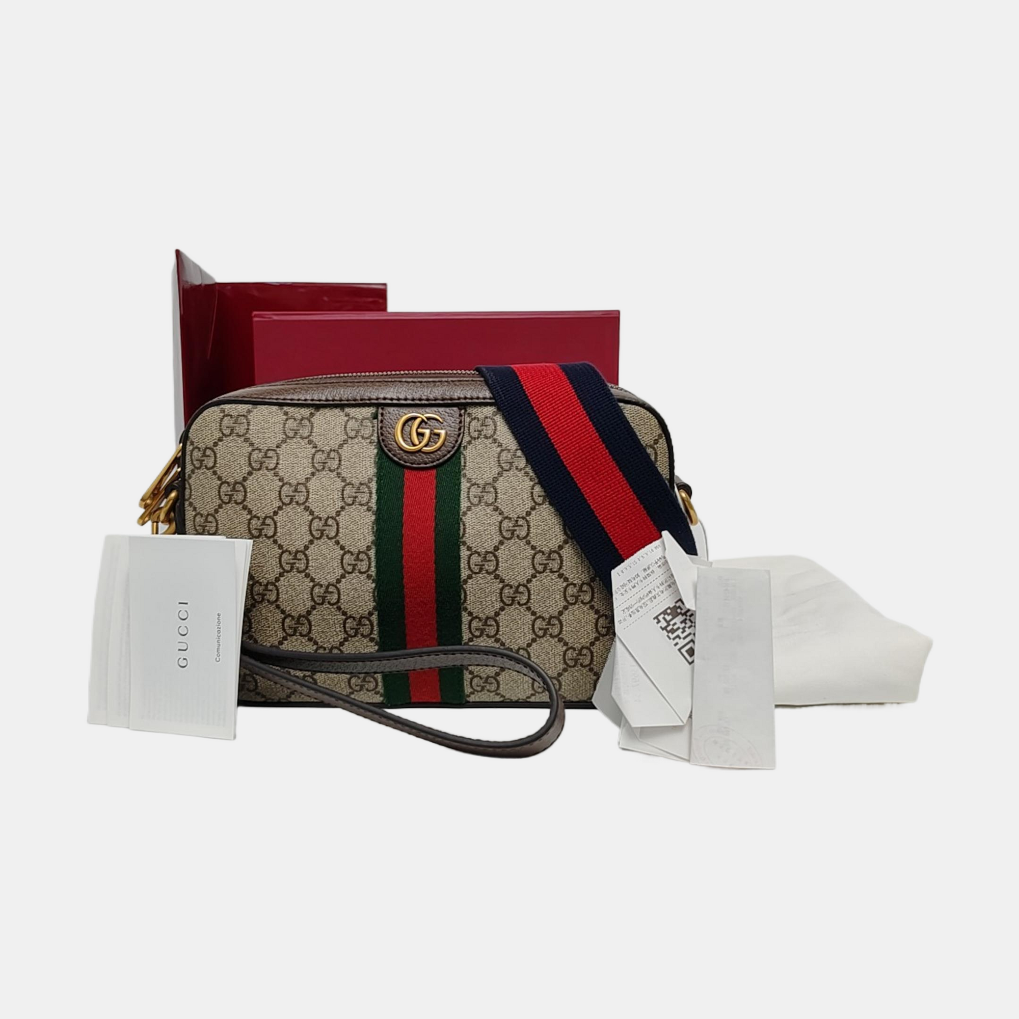 Authenticated pre-owned  Ophidia Monogram Coated Canvas Beige - Shoulder Bag at Looply