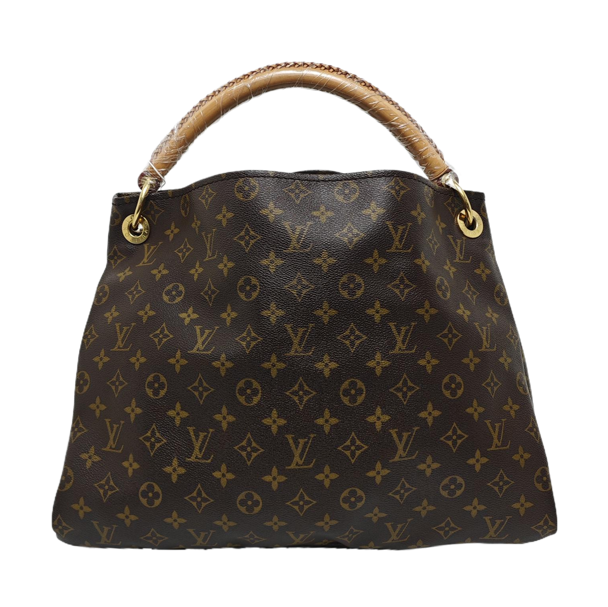 Authenticated pre-owned  Artsy MM Monogram Coated Canvas Brown - Top Handle Bag at Looply