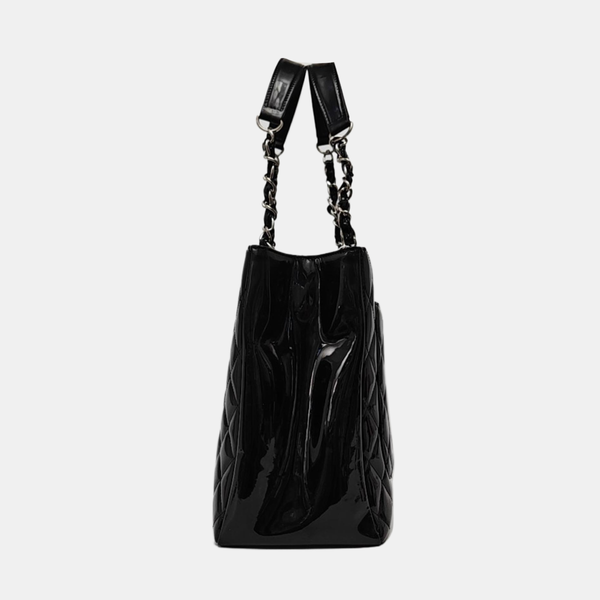 Authenticated pre-owned  Chanel GST Large Quilted Patent Leather Black - Shoulder Bag at Looply