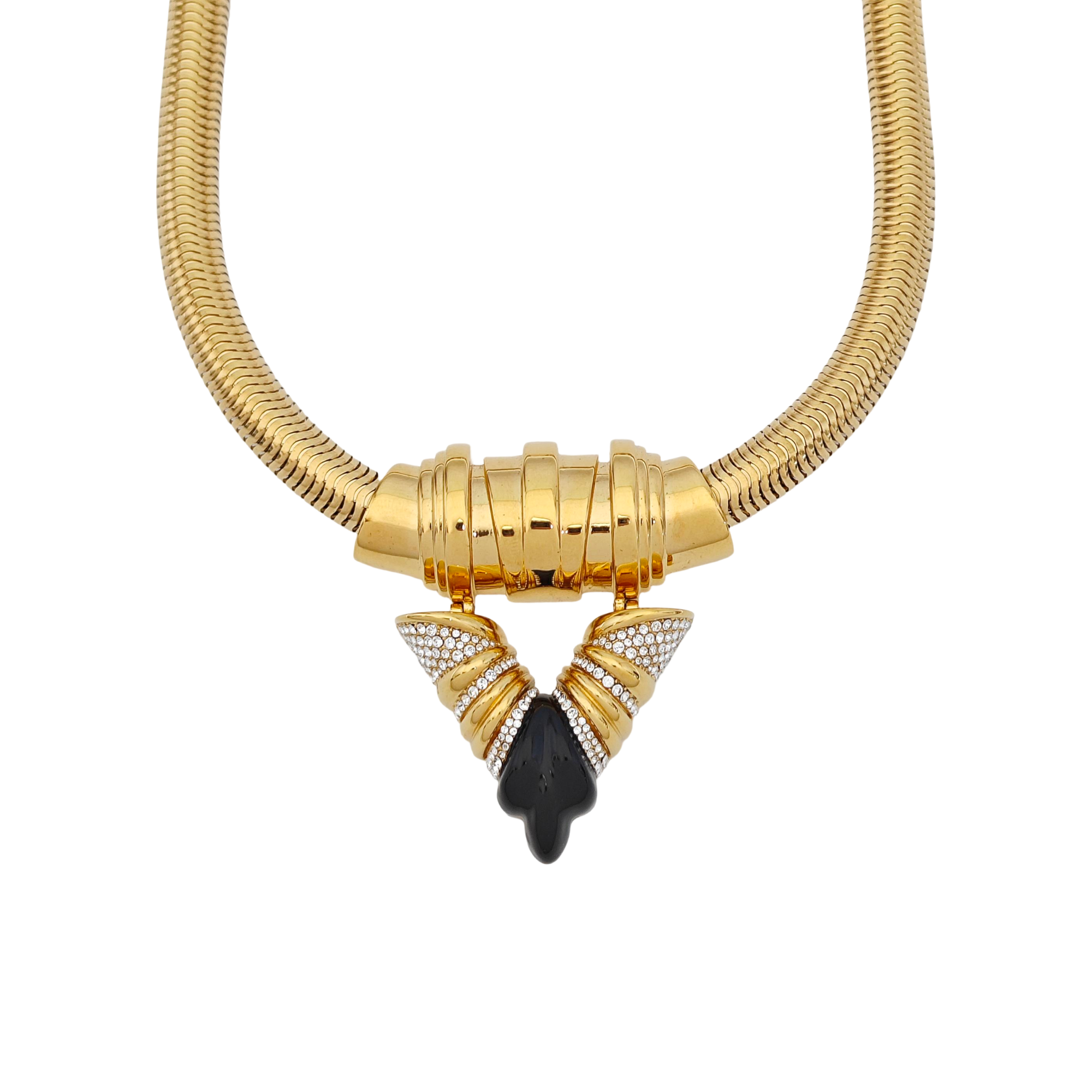 Authenticated pre-owned  Essential V Gold Metal Necklace - Necklace at Looply