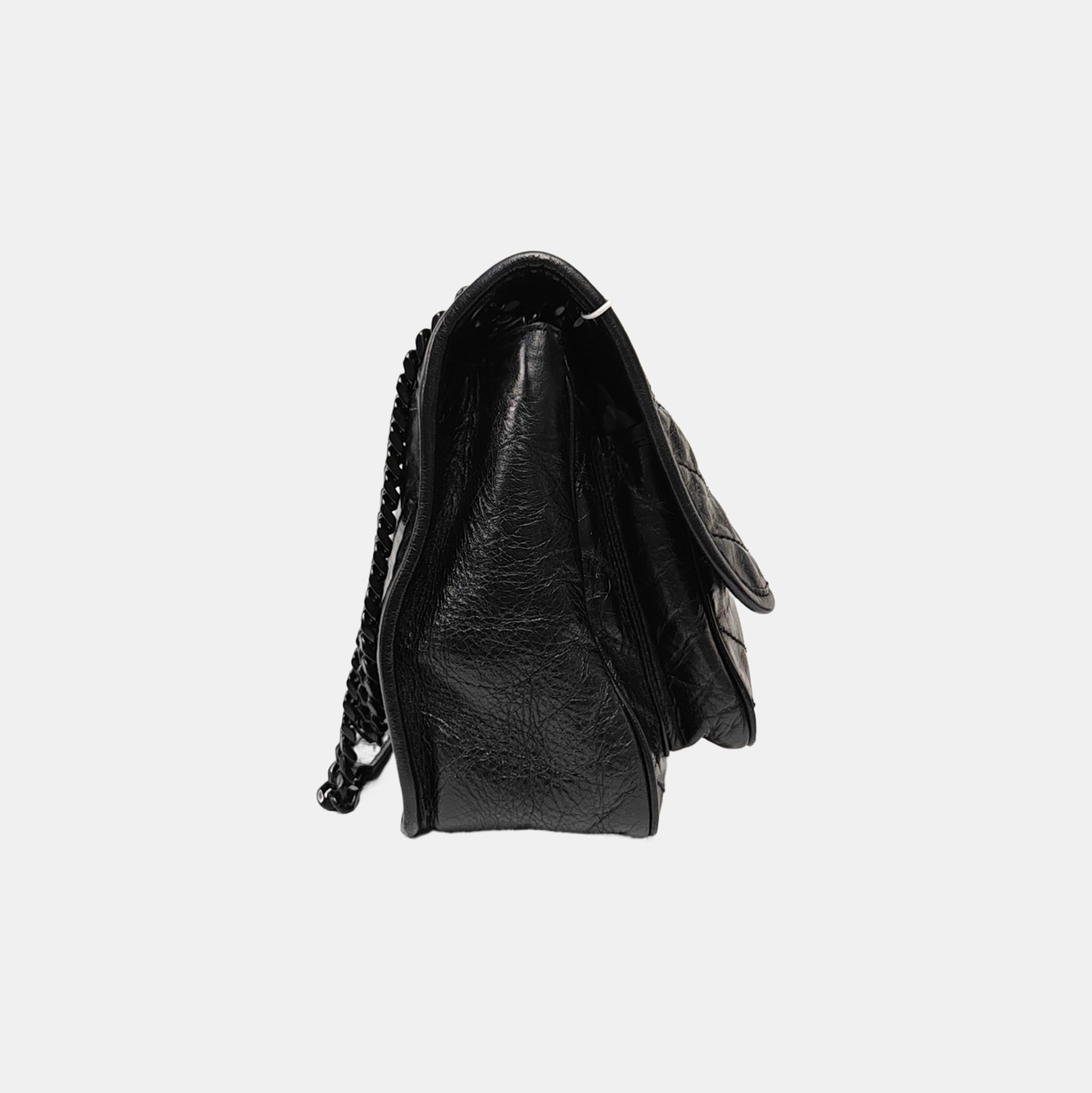 NIKI Medium Chevron Calfskin Black