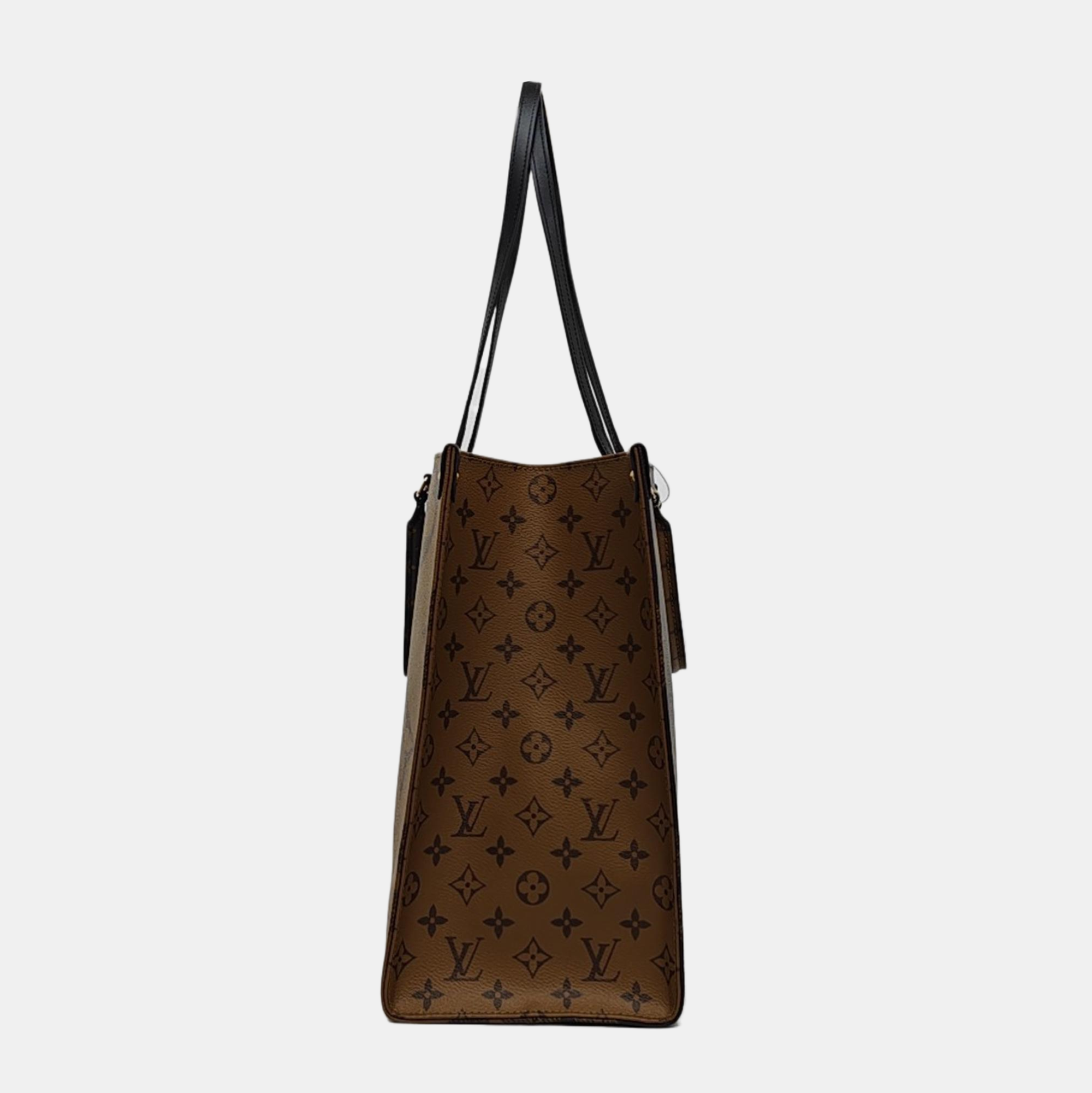 Authenticated pre-owned  Onthego GM Monogram Coated Canvas Brown - Top Handle Bag at Looply