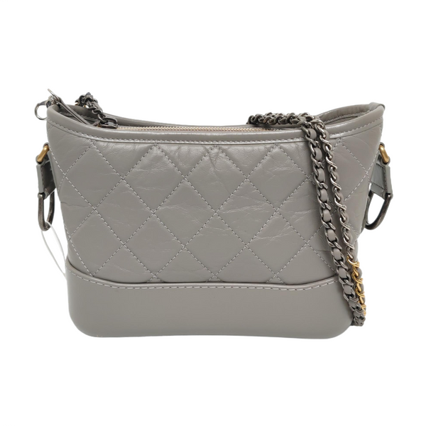 Authenticated pre-owned  Gabrielle Small Quilted Calfskin Gray - Shoulder Bag at Looply