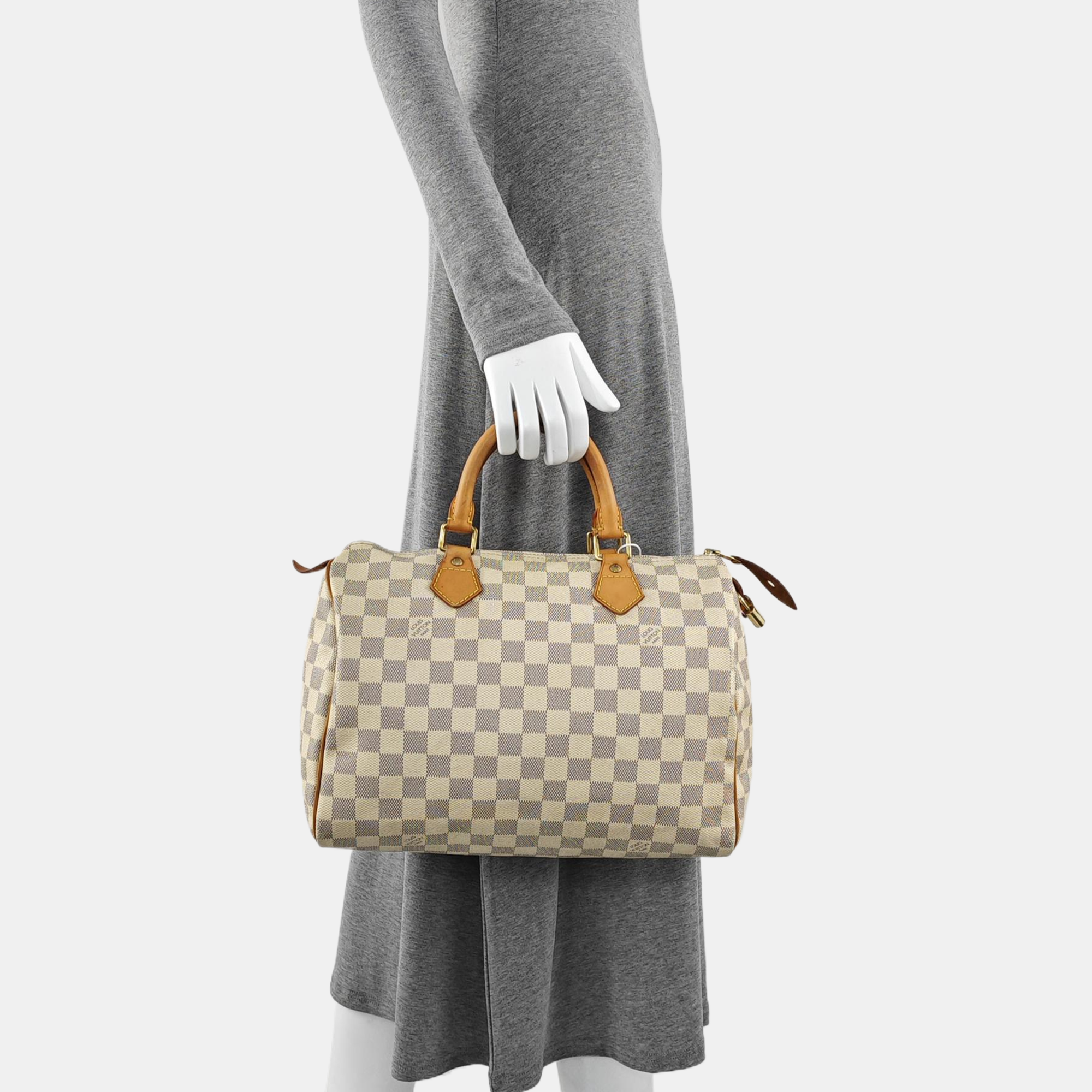 Authenticated pre-owned  Speedy 30 Damier Azur Coated Canvas White - Top Handle Bag at Looply