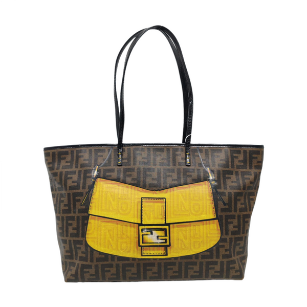 Coated Canvas Tote Bag Brown