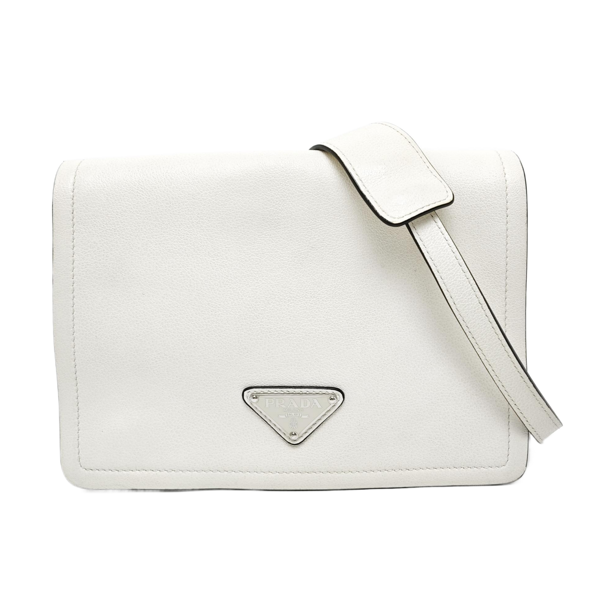 Calfskin Shoulder Bag White