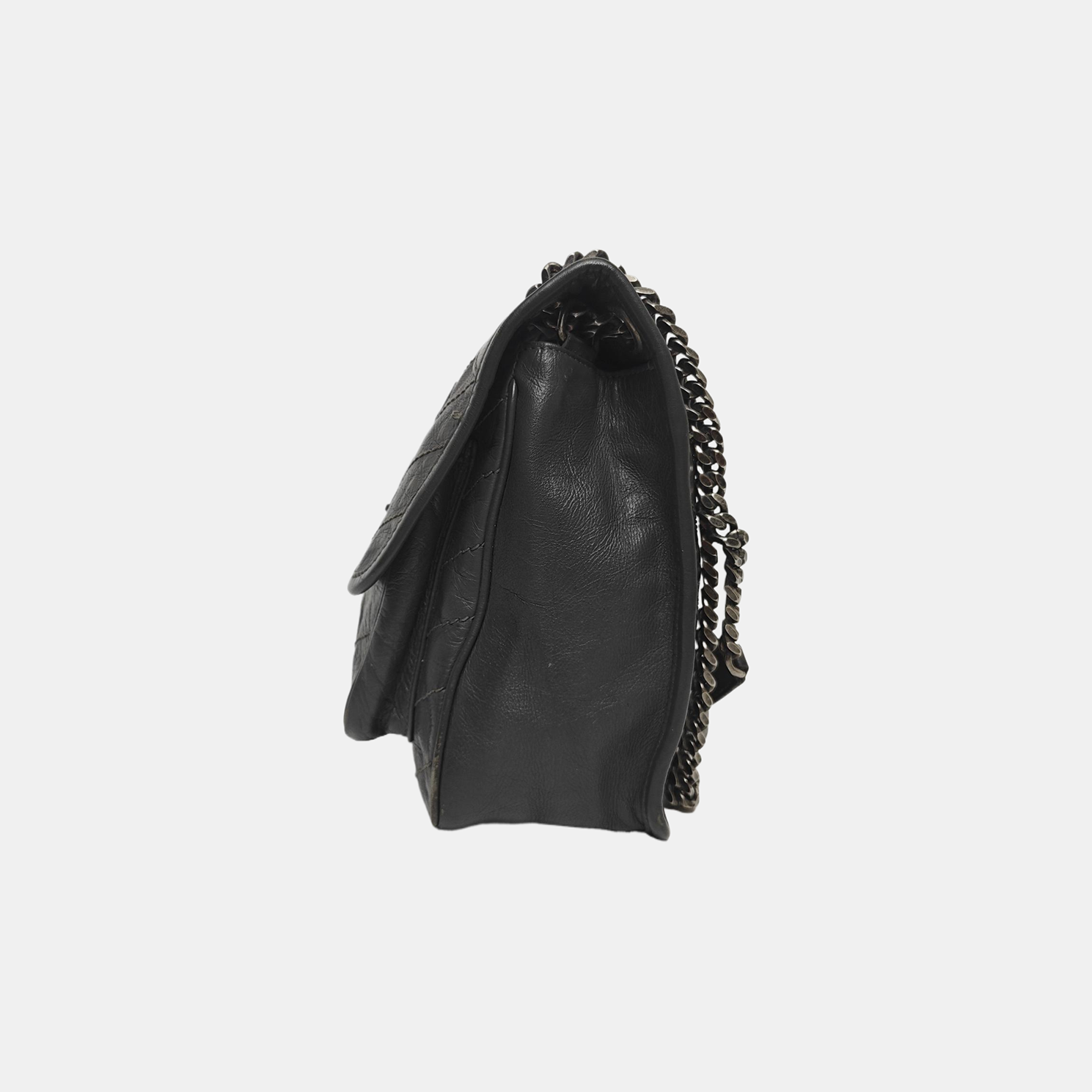 NIKI Medium Chevron Calfskin Gray