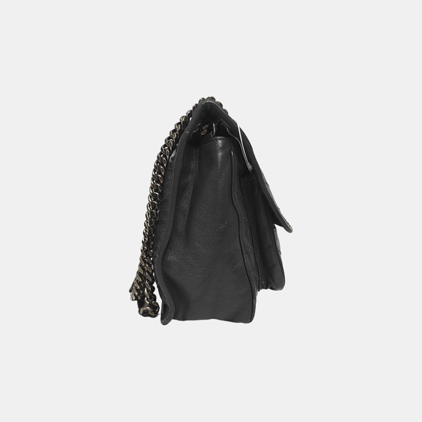 NIKI Medium Chevron Calfskin Gray