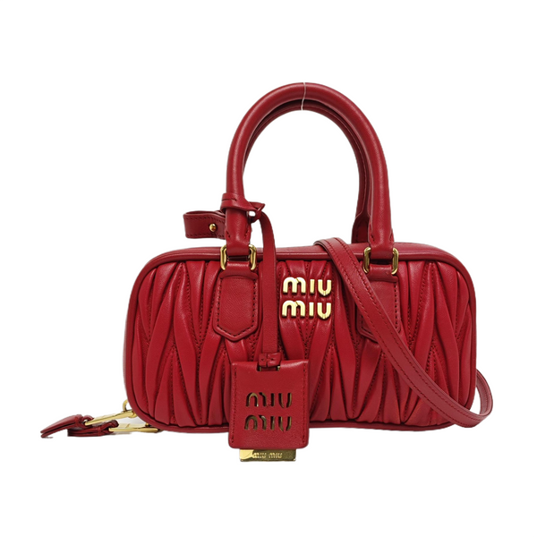 Arcadie Matelassé Small Quilted Lambskin Red
