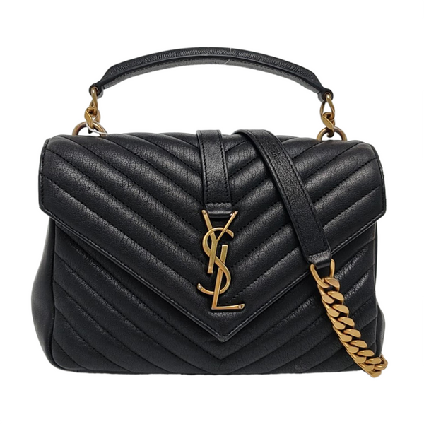 COLLEGE Medium Chevron Lambskin Black