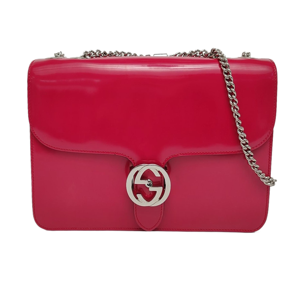 Authenticated pre-owned  Interlocking G Large Calfskin Pink - Shoulder Bag at Looply