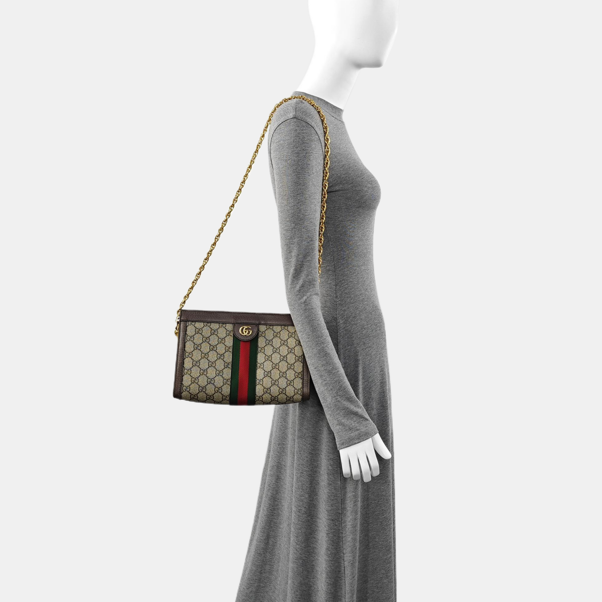 Authenticated pre-owned  Ophidia Small Monogram Coated Canvas Beige - Crossbody Bag at Looply